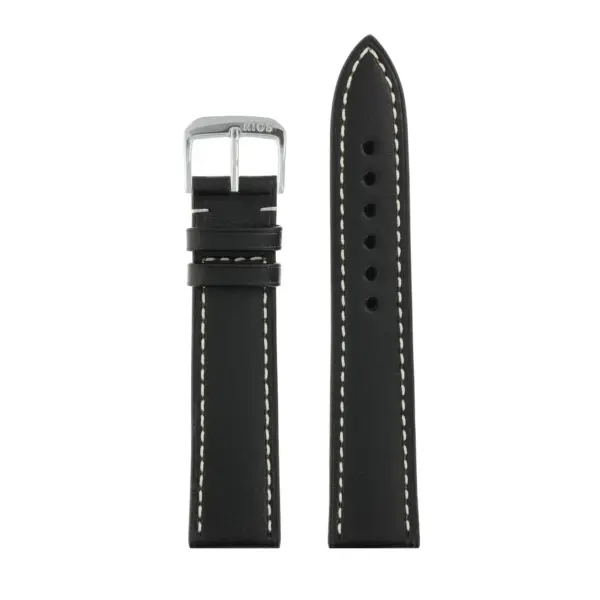 RIOS1931 Pensa - Uhrenarmband aus Juchtenleder (203) - Schwarz – Bild 2