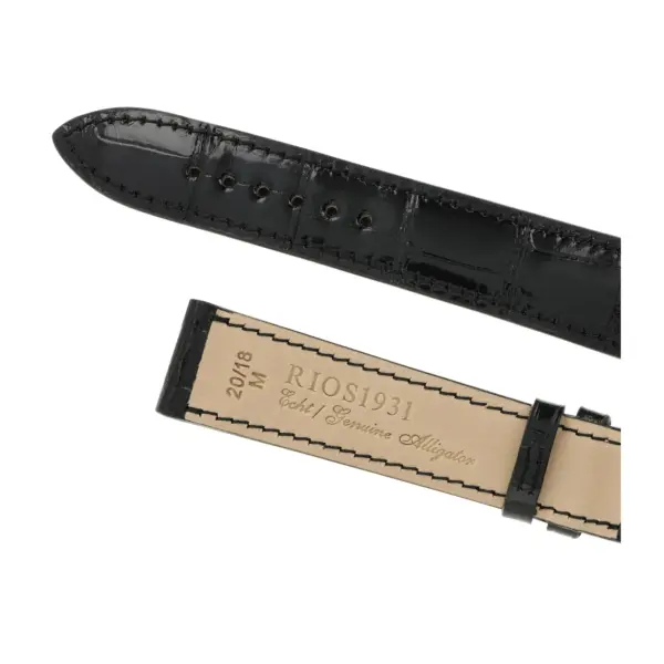 RIOS1931 Premier - Uhrenarmband aus Alligatorenleder (273) - Schwarz – Bild 4