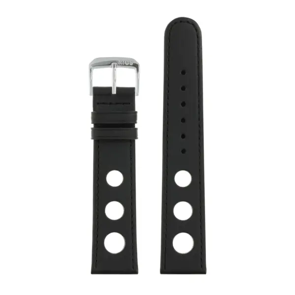 RIOS1931 Racing - Uhrenarmband aus Rindsleder (21) - Schwarz – Bild 2