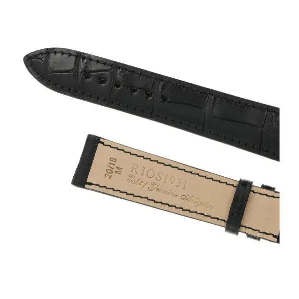 RIOS1931 Senator - Uhrenarmband aus Alligatorenleder (272) - Schwarz – Bild 4