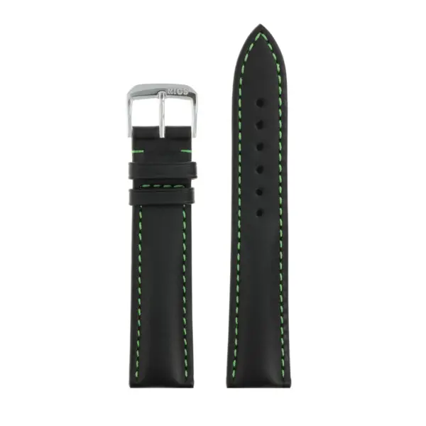 RIOS1931 Smart - Uhrenarmband aus Rindsleder (44) - Schwarz/Apfelgrün – Bild 2