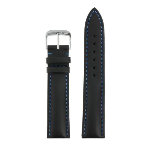 RIOS1931 Smart - Uhrenarmband aus Rindsleder (44) - Schwarz/Royalblau – Bild 2
