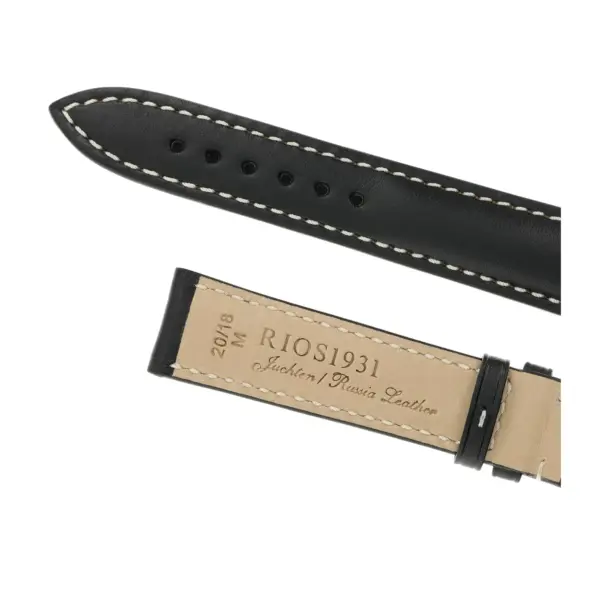 RIOS1931 St. Petersburg - Uhrenarmband aus Juchtenleder (201) - Schwarz – Bild 4