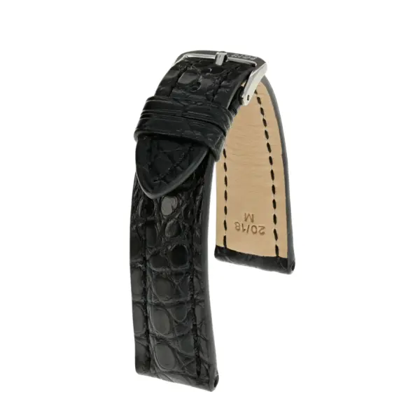 RIOS1931 Superior - Uhrenarmband aus Alligatorenleder (252) - Schwarz