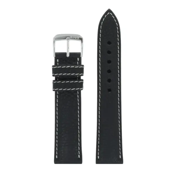 RIOS1931 Weilheim - Uhrenarmband aus Bio-Nappaleder (429) - Schwarz