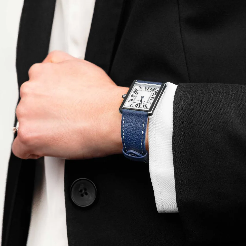 HIRSCH Bologna - Leder Uhrenarmand - Blau – Bild 6