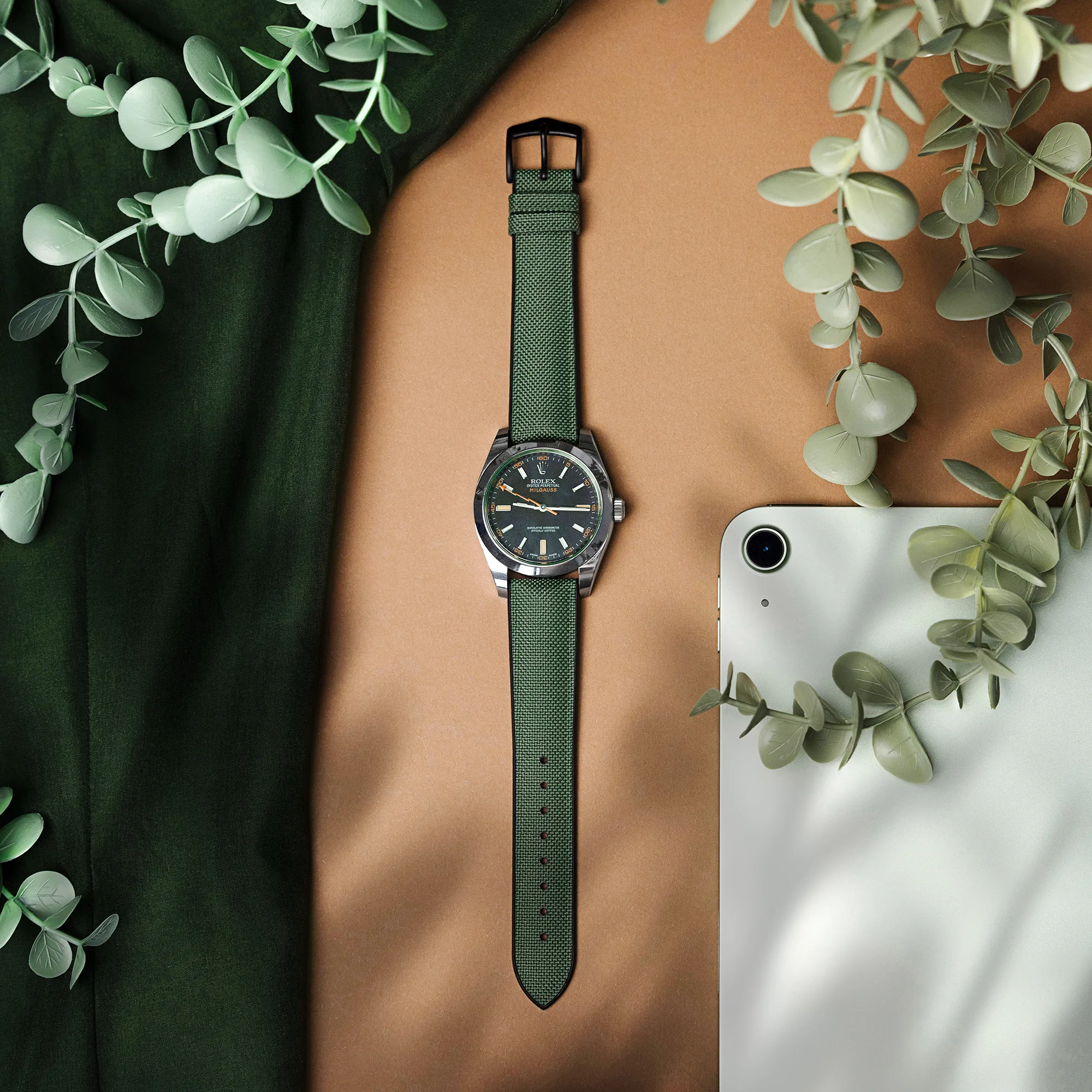 HIRSCH Arne - Veganes Performance-Uhrenarmband - Dunkelgrün – Bild 4