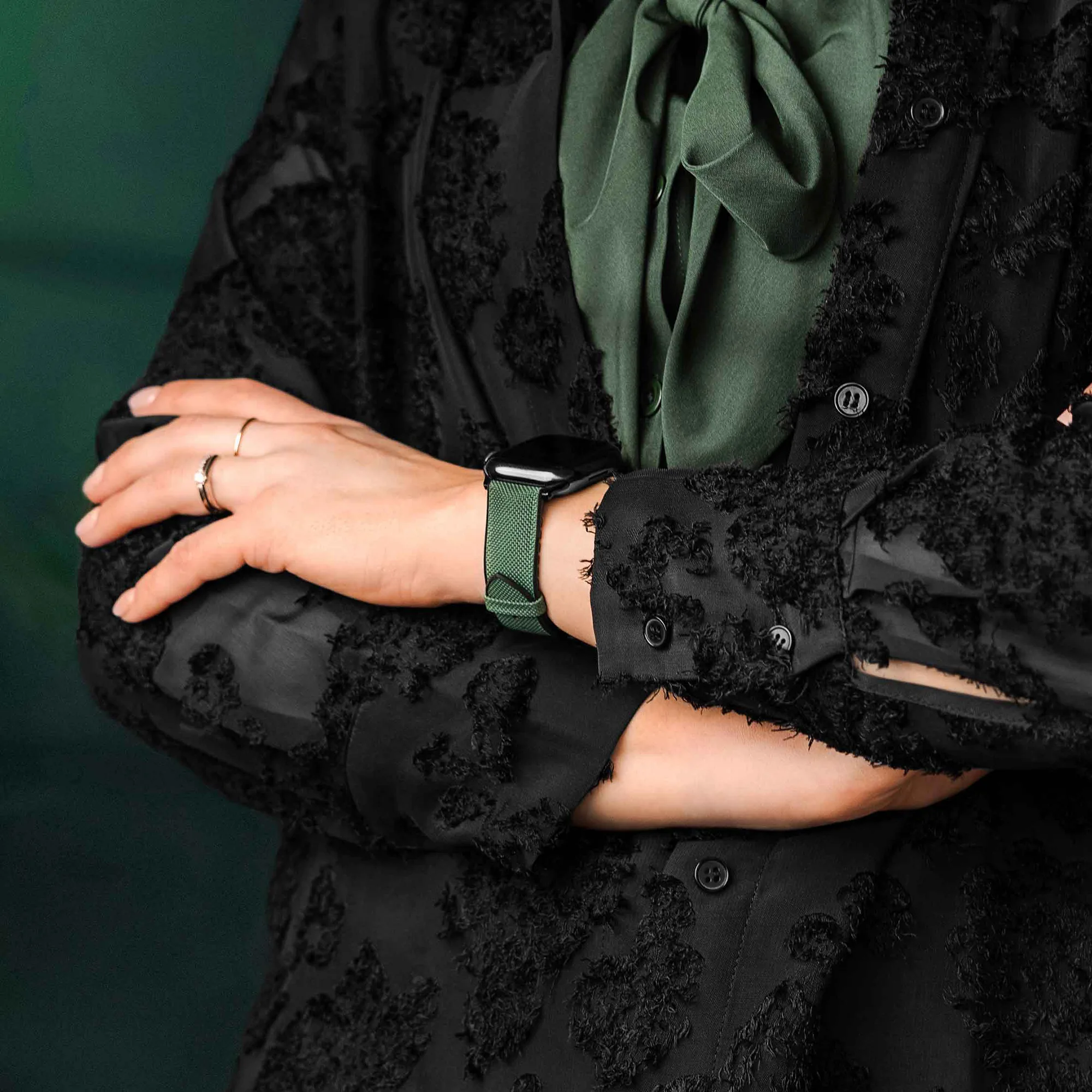 HIRSCH Arne - Veganes Performance-Uhrenarmband - Dunkelgrün – Bild 6