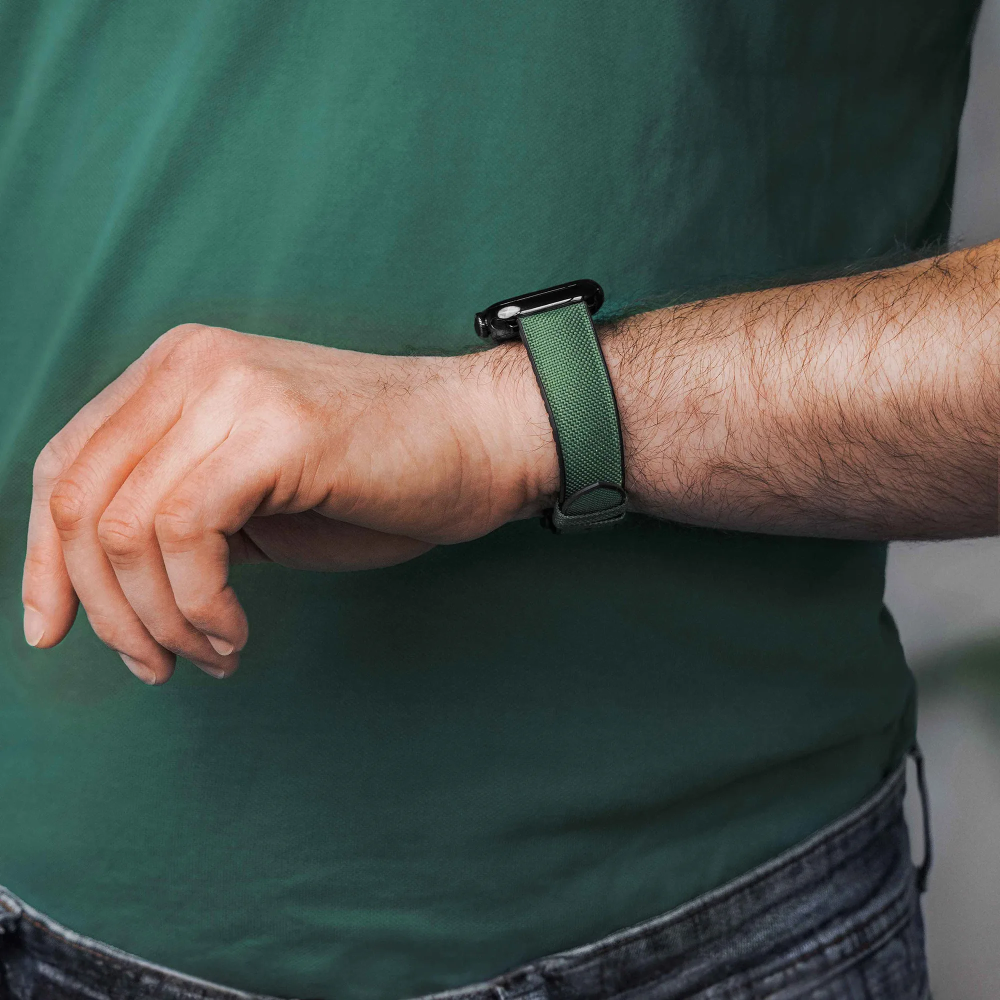 HIRSCH Arne - Veganes Performance-Uhrenarmband - Dunkelgrün – Bild 5
