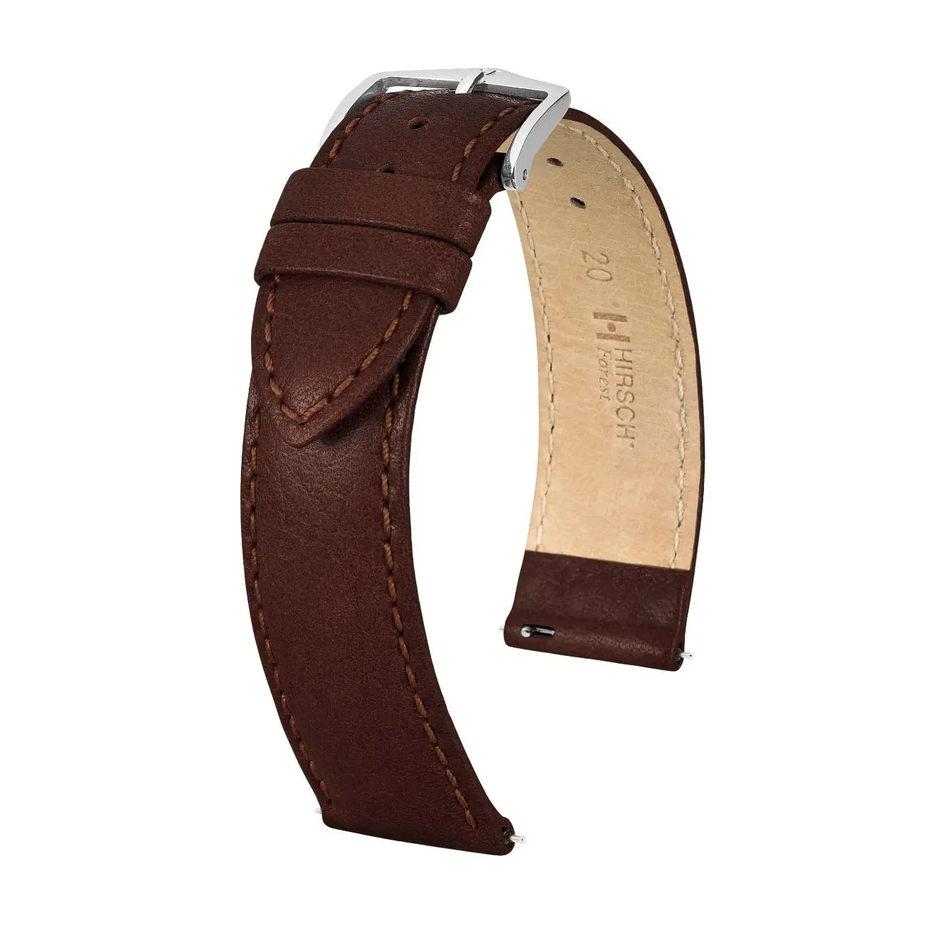 HIRSCH Forest - Leder-Uhrenarmband - Braun