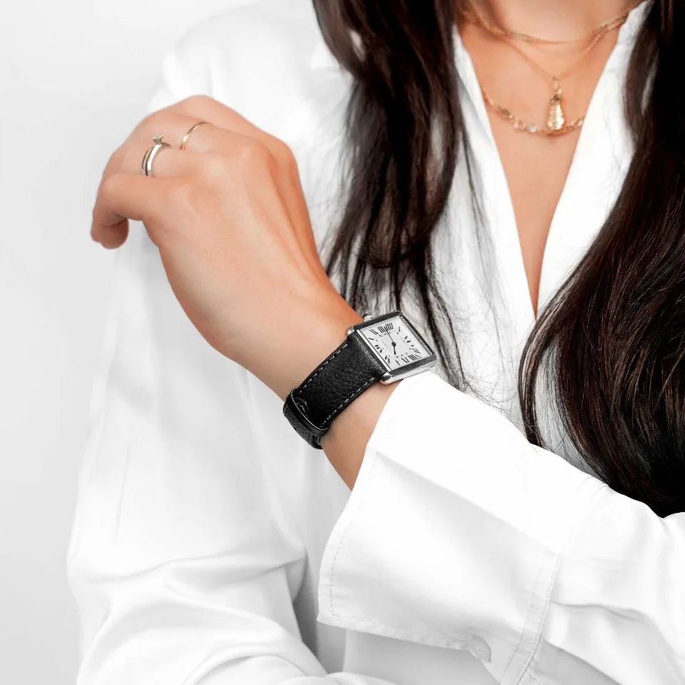 HIRSCH Forest - Leder-Uhrenarmband - Schwarz – Bild 5