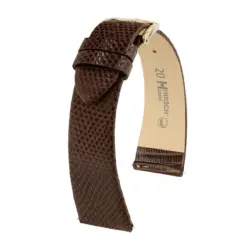 HIRSCH Lizard Classic - Eidechsenleder-Uhrenarmband - Braun Glänzend